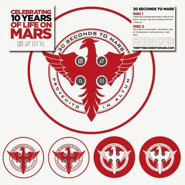 10 year anniversary edition of thirty seconds to mars' self-titled album picture vinyl + decal desig