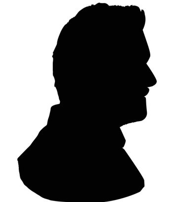 A silhouette of Sir Real Words