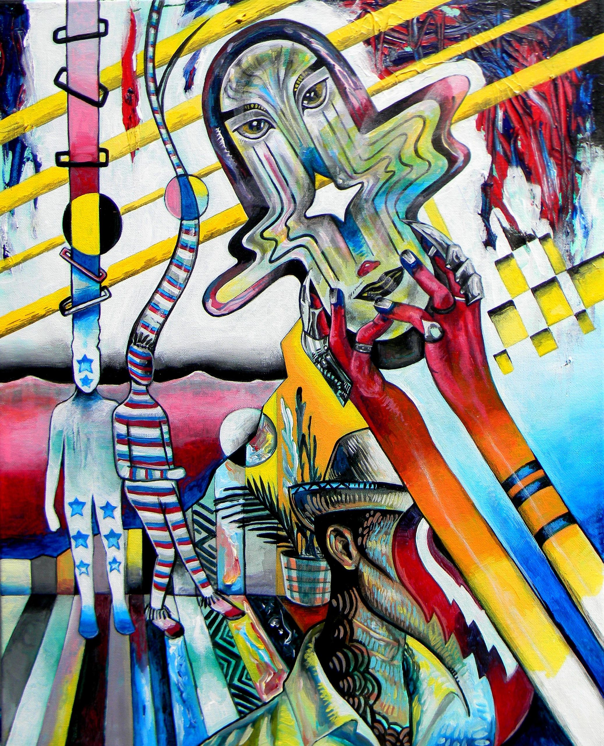 Hands & Spirits (2017)
Acrylic paint on canvas
16 x 20
$1,300