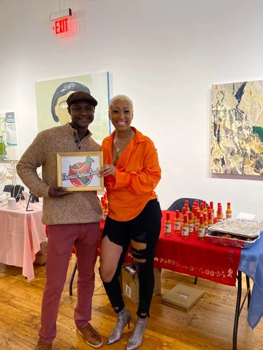 Jamal Thomas pictured with Deana of Deana ETC. at one of her many pop-up shops in New York.