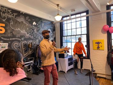 Jamal Thomas introducing Thomas Family Taste at a Deana ETC. Pop-up shop event in Yonkers, NY.