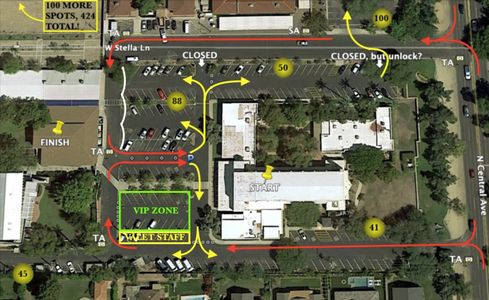 An After Dark Valet logistical parking map.