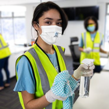 Sparkle Cleaning Squad crew busy in providing janitorial cleaning services