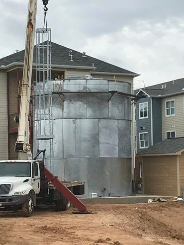 Fire Water Tank, galvanized bolted steel, 100,000 gallons of available capacity of NFPA fire water s