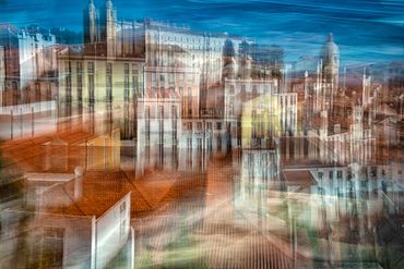 Impressions of Lisbon using slow shutter, and double exposure with intentional camera movement.
