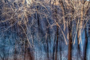 Winter color using slow shutter, double exposure.