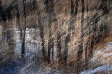 Winter color using slow shutter, double exposure.