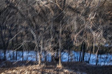 Winter color using slow shutter, double exposure.