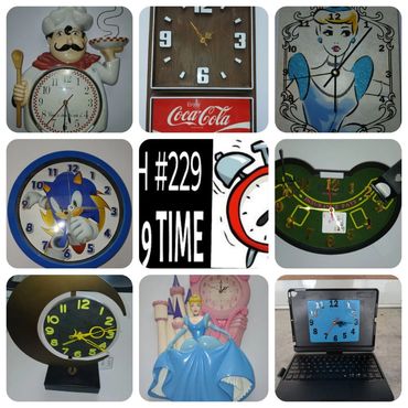 Disney princess Cinderella clock, laptop clock, sonic novelty clock, Italian pasta chef clock