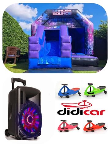 Dance and bounce bouncy castle
with Bluetooth speaker
And 5 xDidi cars