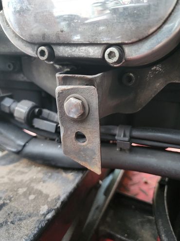 Broken bracket on Vtwin motorcycle