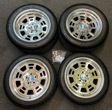 Used set of Pantera 17" polished aluminum wheels with tires. 17x8 and 17x11. $4000
