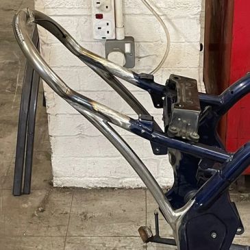 Repaired motorbike frame