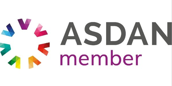 ASDAN member logo with colorful arrow design.