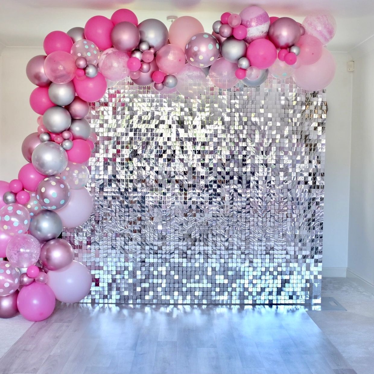 Sequin wall hire for birthday party, wedding. Perfect backdrop for photos. 
