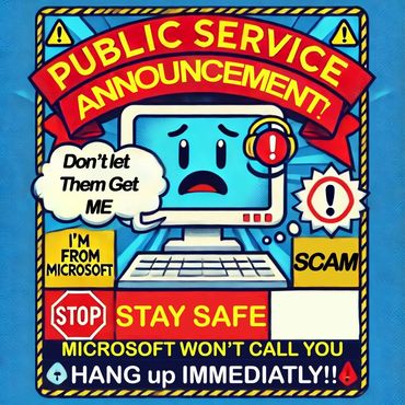 Kevin Bressendorf public service announcement about Microsoft phone scams and online safety.