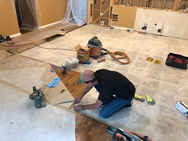 Kitchen Remodeling Company Atlanta GA  picture of detailed flooring work being performed.