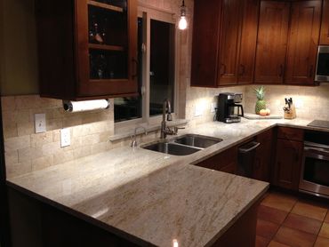 Probuild Creations Kitchen Remodel Brookhaven GA picture of natural stone countertop and matching ba