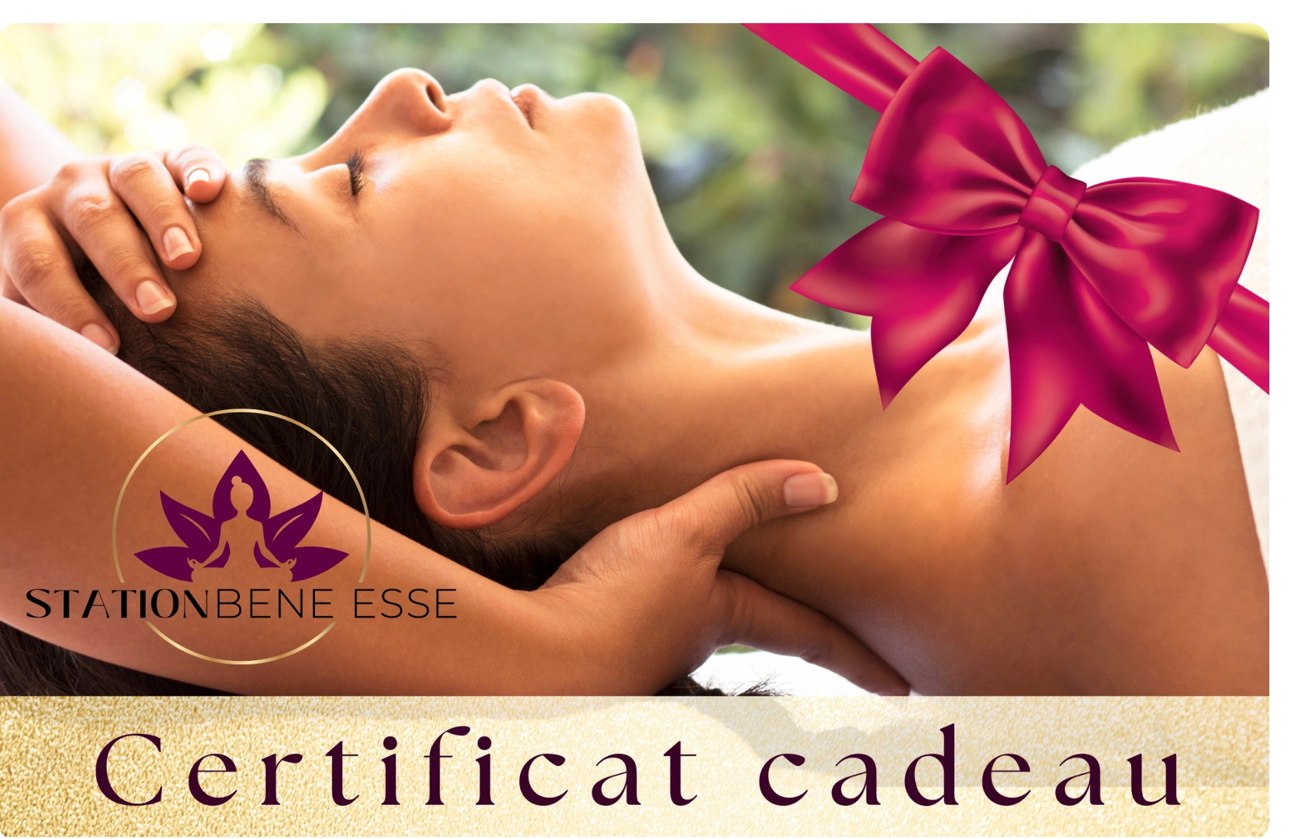 certificat cadeau avec le logo Station Bene esse