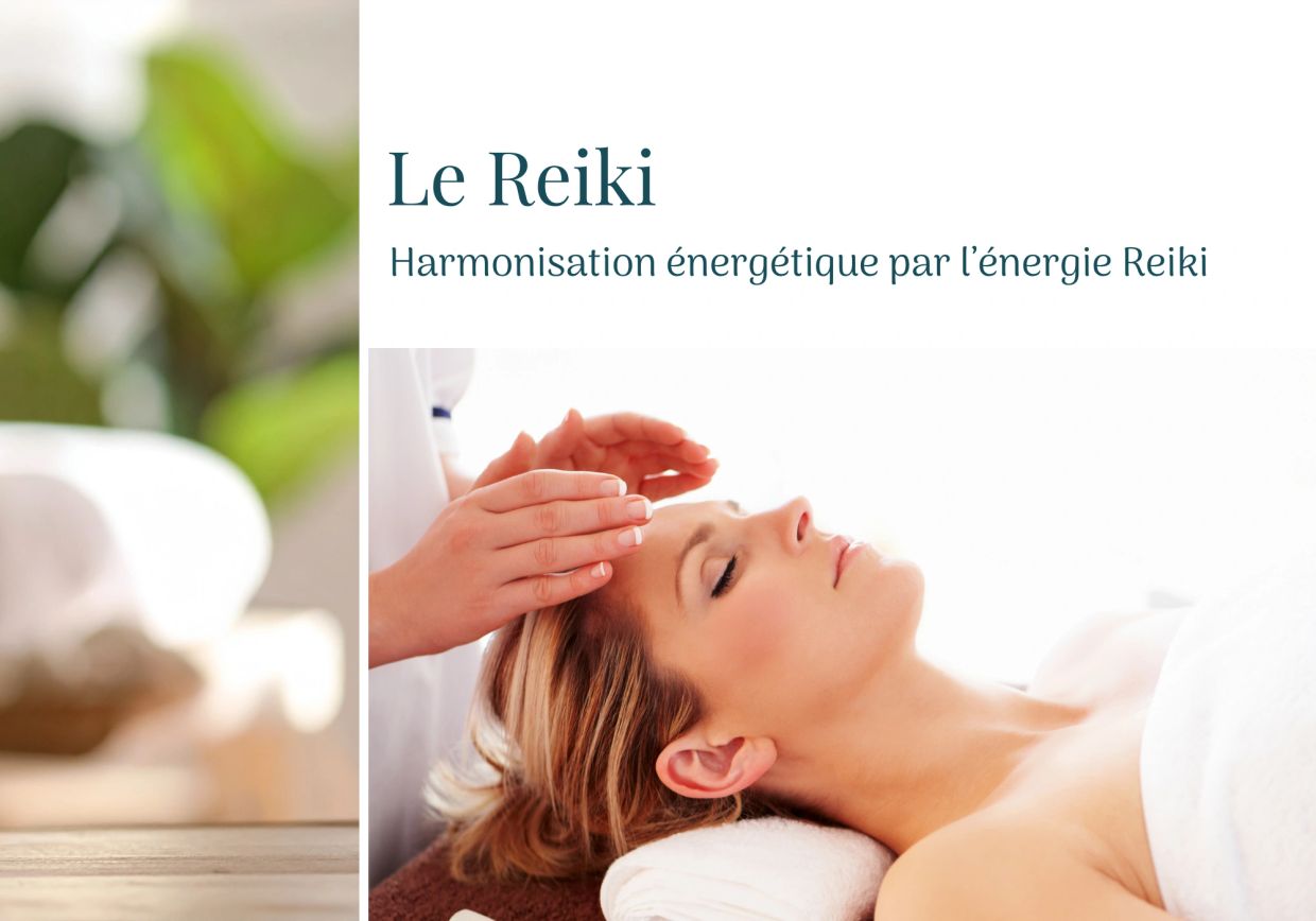 Femme détendu qui reçoit un soin Reiki