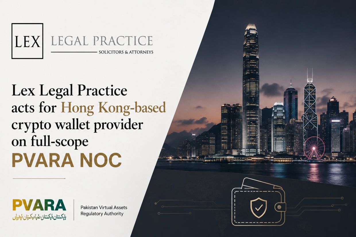 Lex Legal Practice represents Hong Kong crypto wallet provider for PVARA NOC.