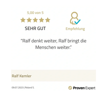 Kundenbewertung für Führungsexperte Ralf Kemler.