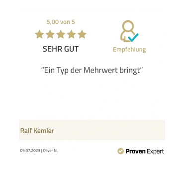 Kundenbewertung für Führungsexperte Ralf Kemler.