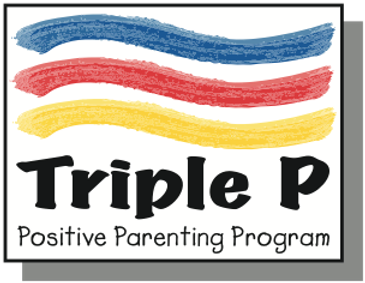 Logo of Triple P Positive Parenting Program with colorful brush strokes.