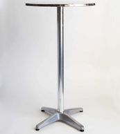 Aluminium Poseur Tables are ideal for resting drinks on.