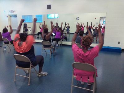 One of our chair aerobics fitness classes in Douglasville, GA