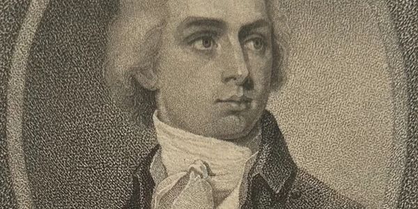 Engraved portrait of a historical man in 18th-century attire.