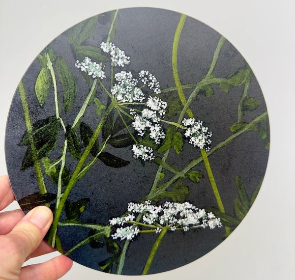 An original design on a melamine placemat  manufactured in Somerset 
23cm diameter backed with green