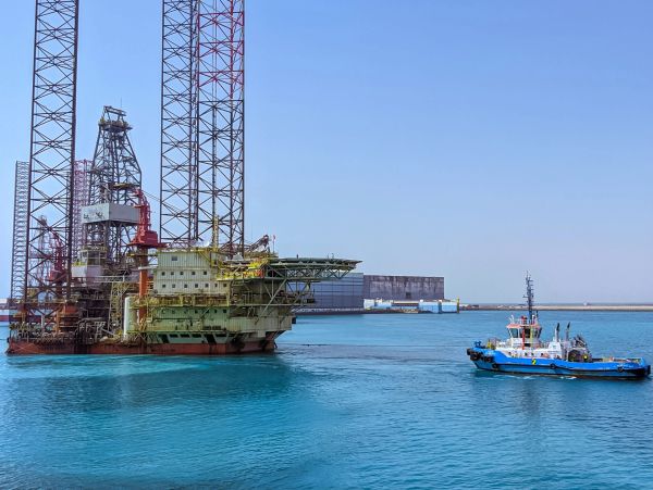 an off-shore drilling station
