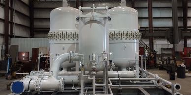 ASME Pressure Vessel Manway hatch. Fast opening. Quick Opening Closure on Filter Skid.