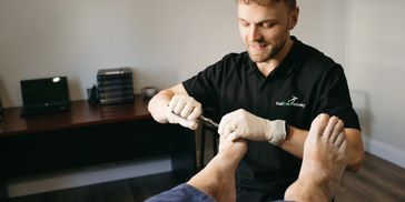 General podiatry care being performed by Tim the podiatrist