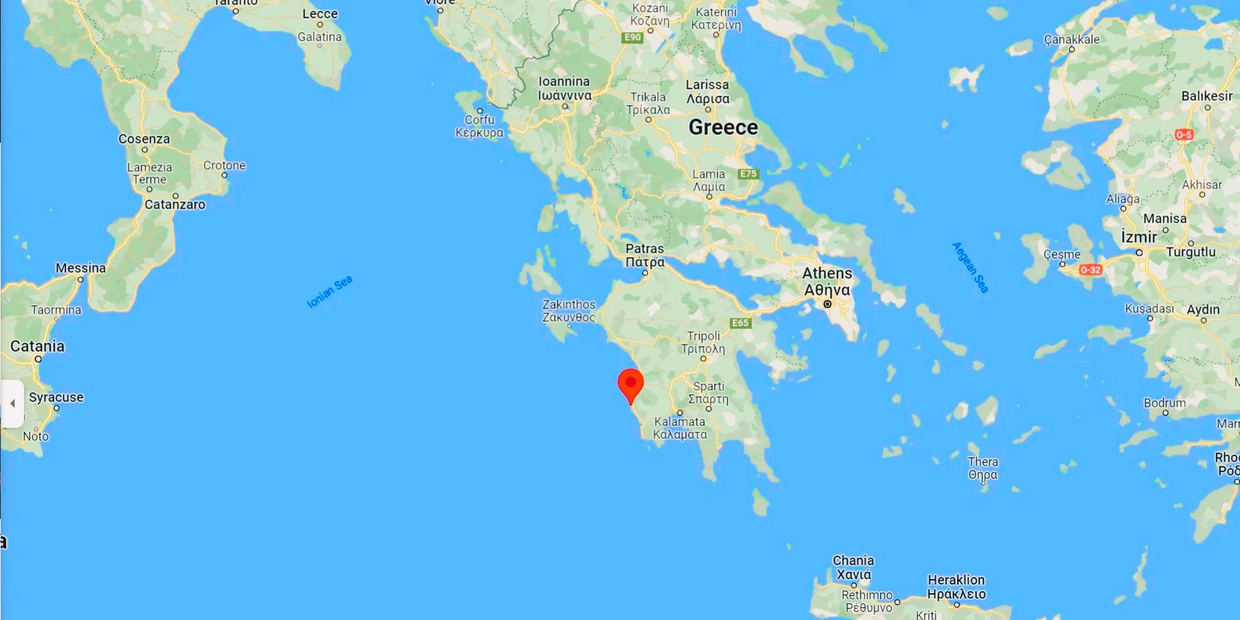 Kollias family farm on map of Greece