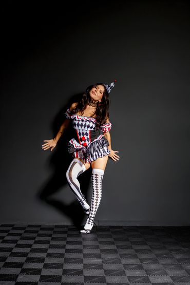 Clown: halloween aerial gymnastics show in SoCal