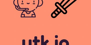 UTK.IO - A Minecraft Community Gamer logo with weapons