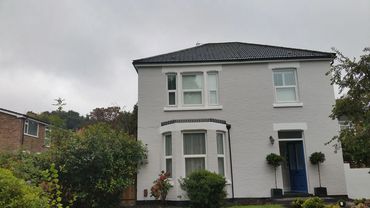 Exterior wall painted by Paul Jull Decorating. Painter and Decorator based in Maidstone, Kent. 