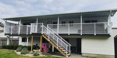 White picket aluminum railing in vancouver BC.