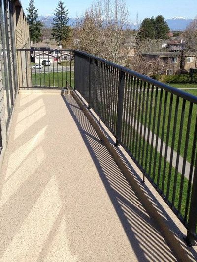 Beautiful vinyl deck overlooking a baseball field in Richmond BC.