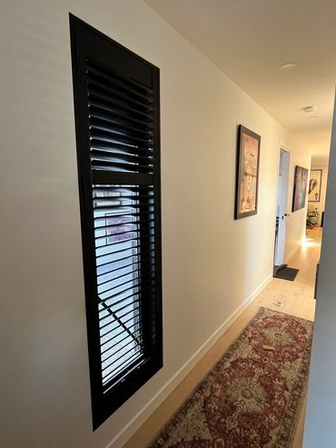 Black coating plantation shutters in wood
