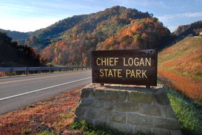 Chief Logan State Park, near the four wheeler friendly City of Logan, where WV ATV trails visitors can ride into town for fuel and supplies