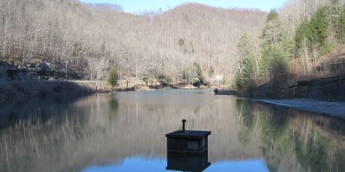 Nearby Laurel Lake in the heart of Hatfield McCoy Feud country