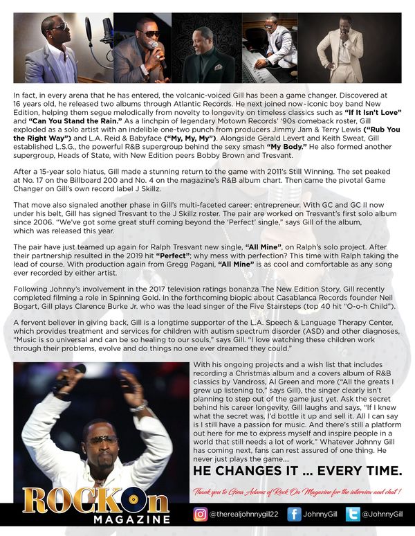 Rock On Magazine - Johnny Gill Bio 2