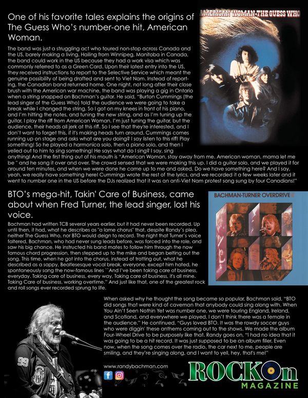 Rock On Magazine - Randy Bachman 2