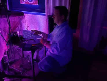 DJ VEKTOR being the lighting engineer during YEMAYA at Provision No 14 in Washington, DC