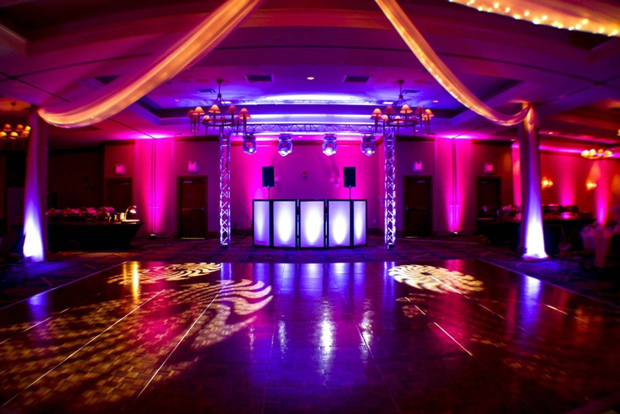 Wedding Mobile DJ Lighting Setup Example.