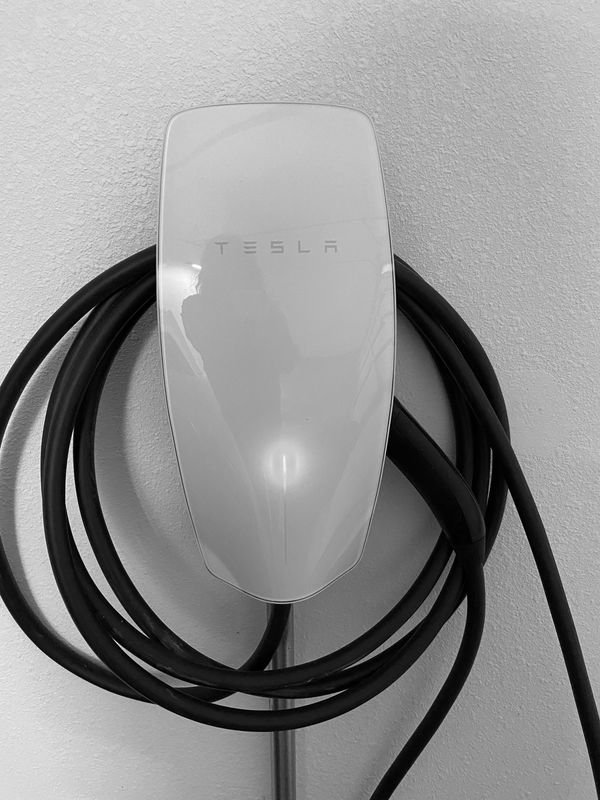 A tesla charging station