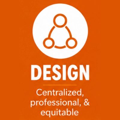 Design concept emphasizing centralization and equity.